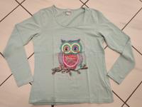 Türkises Langarmshirt mit Eulendruck, Gr. M Essen-West - Holsterhausen Vorschau