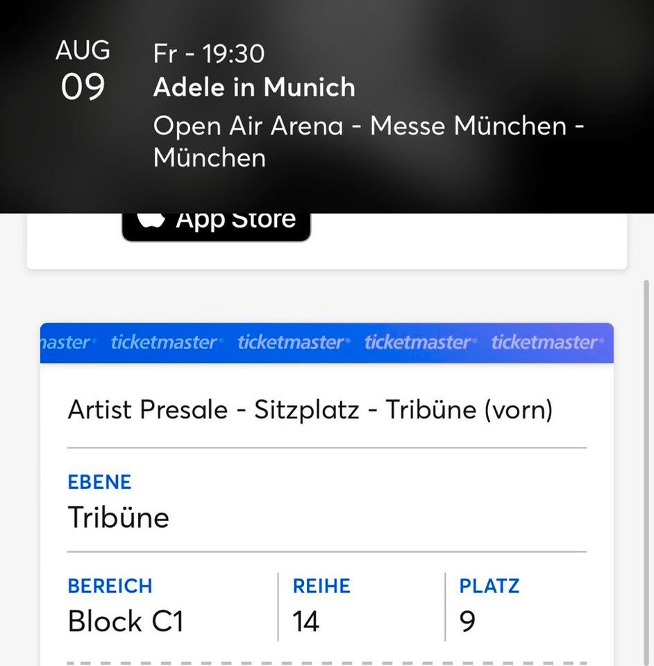 Adeelee München Konzert Ticket Block C1 in Baden-Baden