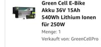 E-Bike Akku Greencell 15ah 540wh Nordrhein-Westfalen - Werne Vorschau