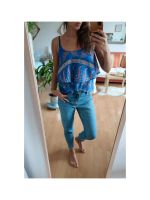 Sommer top Bluse blau rosa bunt Volants  S XS Hessen - Gießen Vorschau