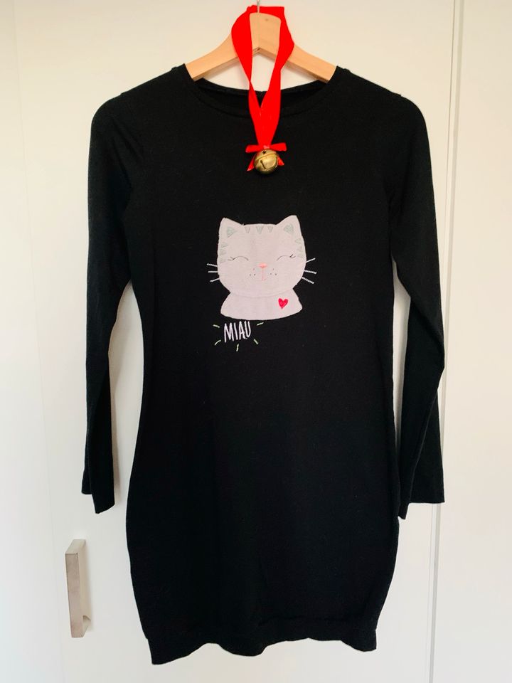 Kostüm kleid Katze, Gr. 146, schwarz Jersey inkl. Zubehör in Viersen