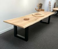 Eichentisch 350x100cm "JEDE GRÖßE MÖGLICH" Esstisch Massiv Küchentisch Eiche Baumkante Massivholztisch Eichentisch Wohnzimmertisch Holztisch Design Tisch Stahlbeine Edelstahl Tischbeine Nordrhein-Westfalen - Ochtrup Vorschau