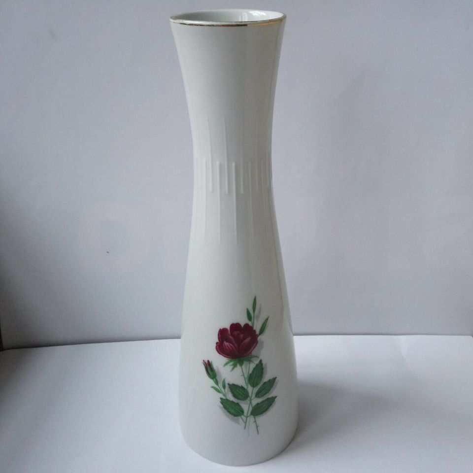 Z&Co Tirschenreuth - Vase - Porzellan - Weiss - Rose - 1960er in Zeven