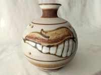 Keramik Vase Made in Italy Braun Beige 14 cm Höhe x 12cm   Rund Bayern - Augsburg Vorschau