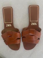 Zara flache Ledersandale Sandalette Gr.37 Baden-Württemberg - Westhausen Vorschau