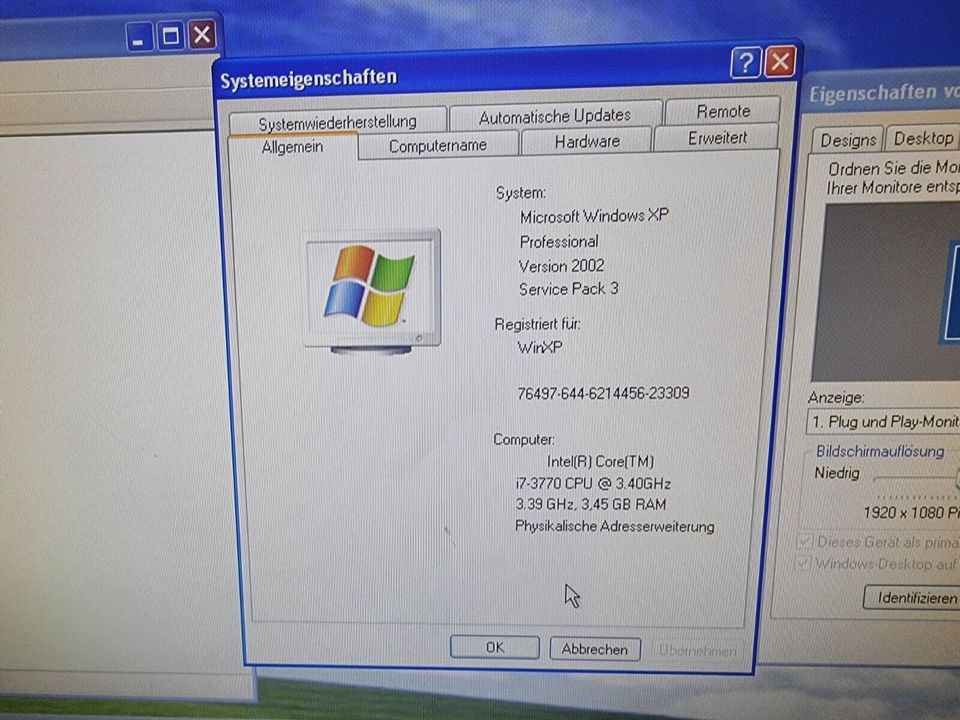 Pc Windows XP Gamer Fujitsu i7 3th 3,40GHz 4GB 256GB SSD 500HDD G in Fellbach