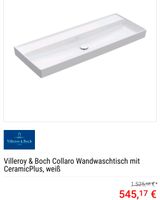 Villeroy & Boch Collaro Wandwaschtisch/ Waschbecken/ Waschtisch Baden-Württemberg - Wurmlingen Vorschau