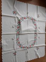 Tischdecke handbestickt Rosen 145x120cm cremefarben Handarbeit Bayern - Jettingen-Scheppach Vorschau