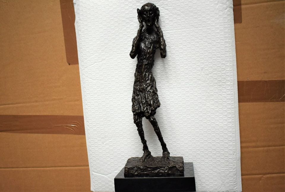 Bronze-Figur Der Schrei Edvard Munch 40cm Skulptur Plastik Marmor in Mosbach