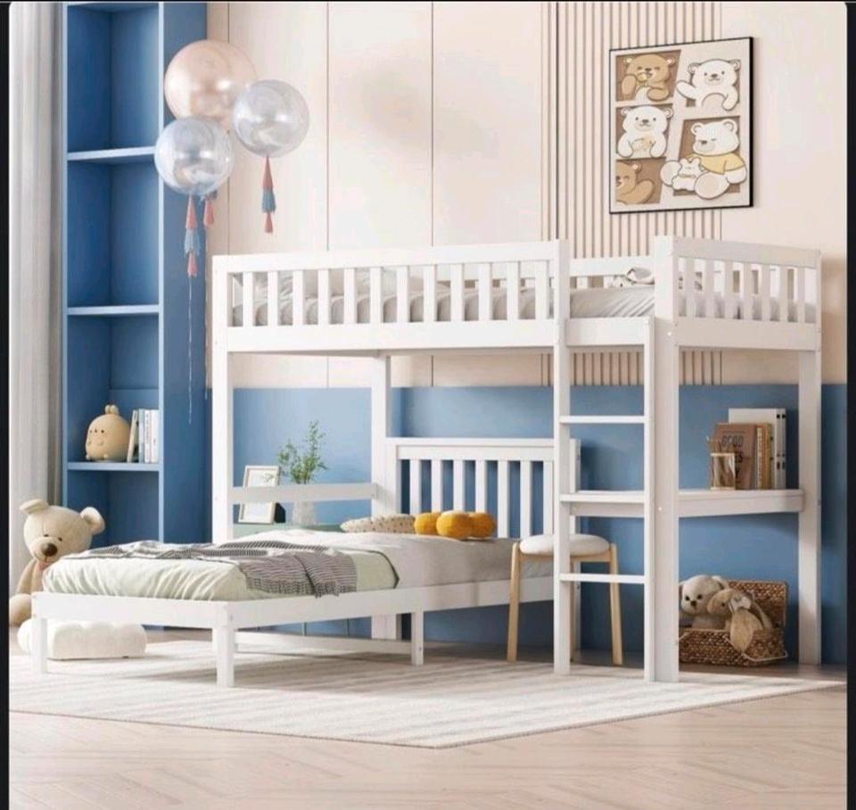 Etagenbett Kinderbett 90x200 Neu Hochbett Jugendbett Holzbett in Hamburg