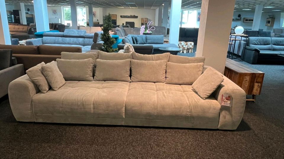 ⭐ Big Sofa Garnitur  Wohnlandschaft Cord grau ⭐Möbel Outlet Hütte in Georgsmarienhütte