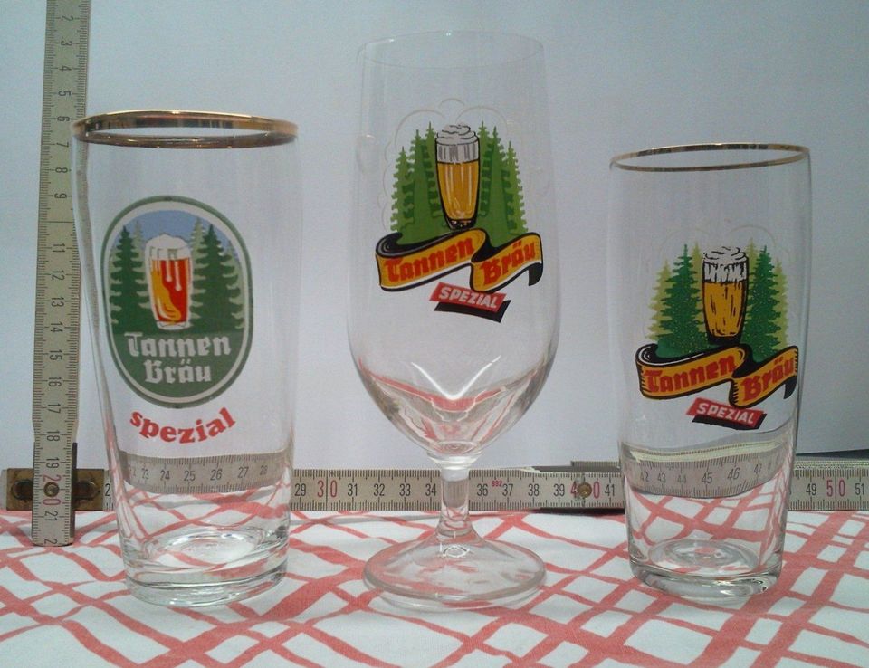 3x DDR Biergläser mit Goldrand und Biertulpe "Tannenbräu spezial" in Berlin