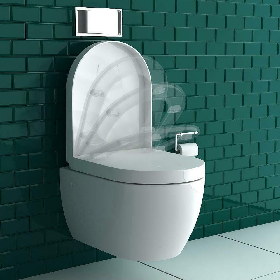 Wand-WC aus Keramik mit SoftClose und Befestigungsmaterial in Weiterstadt