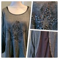 Tredy Tunika Shirt  Top Spitze 36 Bluse schwarz Tunika grau Stern Nordrhein-Westfalen - Leopoldshöhe Vorschau