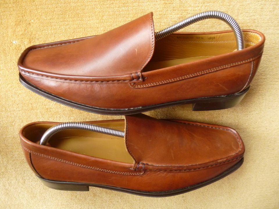 Luxus: CHARLES TYRWHITT SLIPPER ECHT LEDER SCHUHE Braun 45 10.5 in Bad Kreuznach