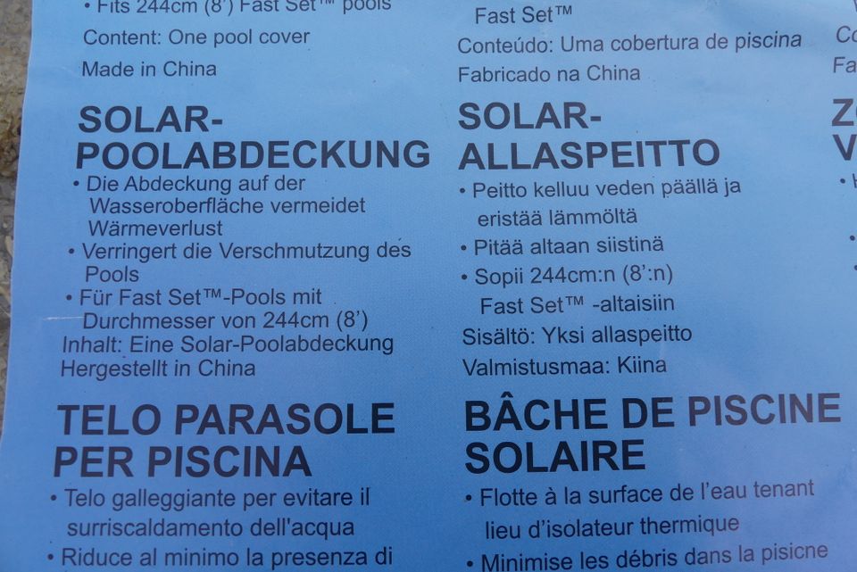 Junior Kinderpool aufblasbar mit Solarabdeckung incl. Poolchemie in Mohlsdorf