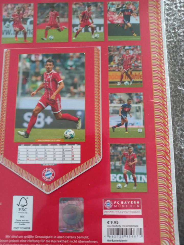 FCB Fankalender 2018 "Mia san mia " in OVP"je Monat Spielerfotos" in Rosenheim