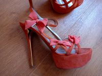 Designer Pumps High Heels Andrea Cancellieri orange Schleifchen Bayern - Landshut Vorschau