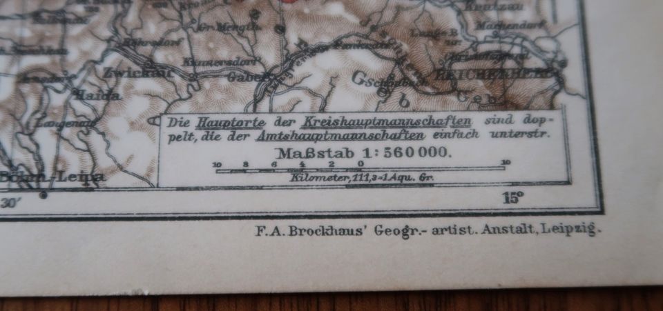 Königreich Sachsen 2 x historische Landkarte Lithographie um 1900 in Bad Oldesloe