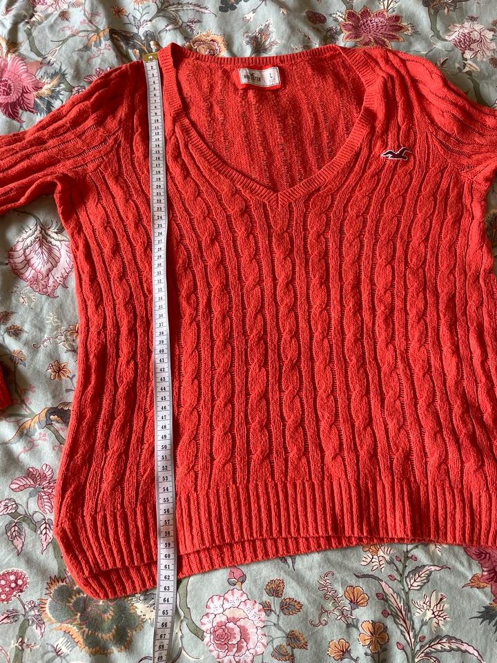 Pullover V-Ausschnitt Hollister Größe L 40 orange in Wanna