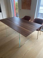 1x Esstisch Nussbaum massiv 160x90 Glaswange Nordrhein-Westfalen - Moers Vorschau