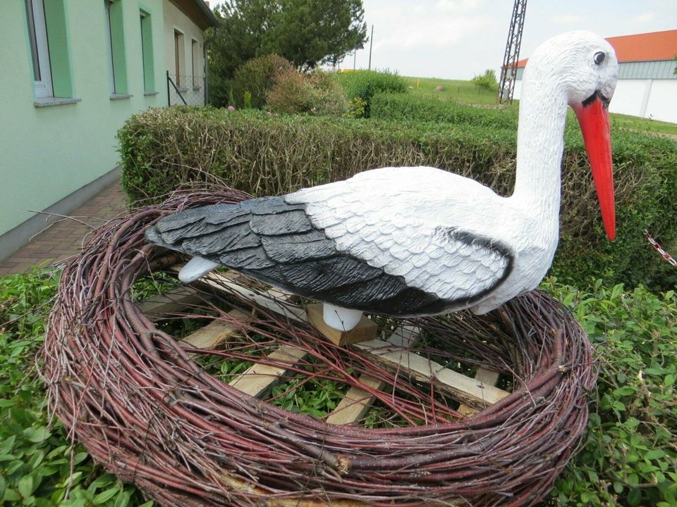 Storchennest 80 cm + Storch Birkenreisig Neu inkl. Versand in Wimmelburg