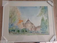 Aquarell Bild Deko Schloss Laubach Original  Dr Klaus Simonsen Hessen - Laubach Vorschau