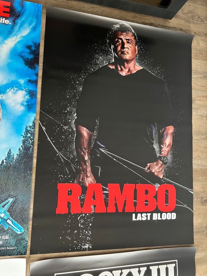 Rambo First Blood Rocky 3 Kino Videothek Kunststoïf Banner in Chemnitz
