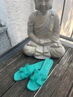 Hermes Sandalen Flats Schlappen Türkis Gr 41 Hessen - Bad König Vorschau