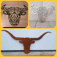 Stierkopf/ Longhorn/ Origami/ skandinavisch/ Metall/ Wandbild Bayern - Straßkirchen Vorschau