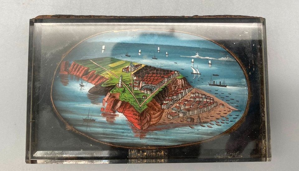 ANTIKER BRIEFBESCHWERER PAPERWEIGHT HELGOLAND 1900/20 GLAS SEIDE in Berlin