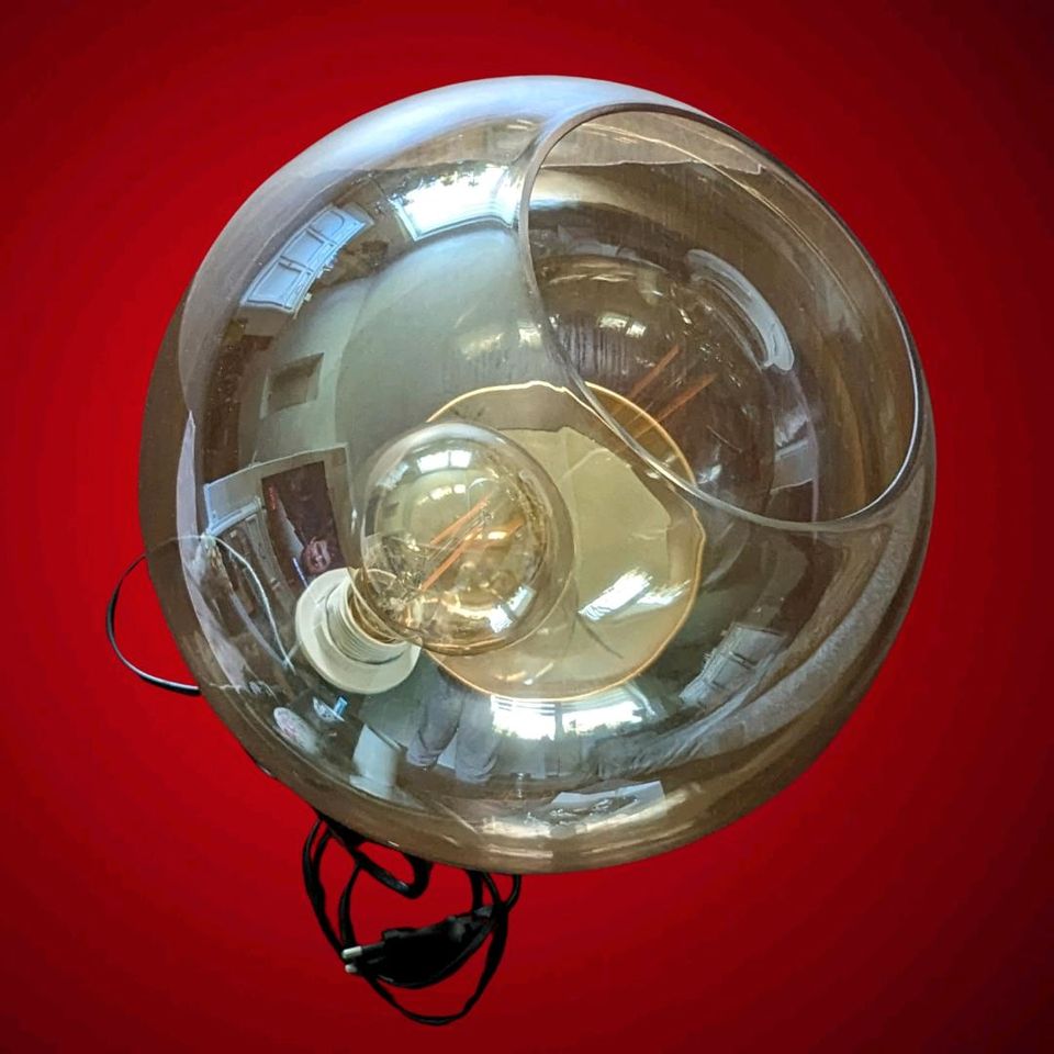 Tisch- Lampe Rauchglas 30 cm in Reinbek