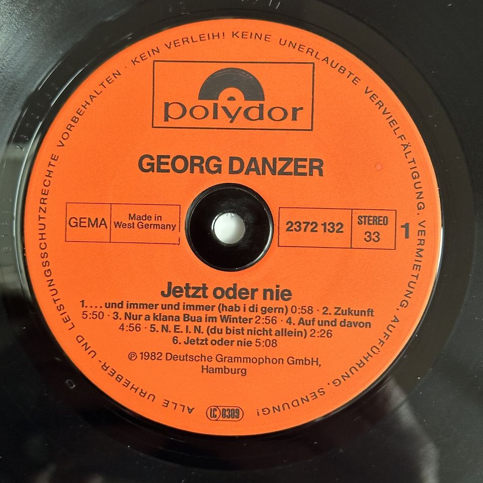 LP – GEORG DANZER & BAND – JETZT ODER NIE in Hamburg