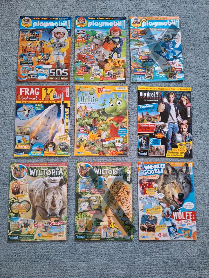 Kinderzeitschriften ( Playmobil, Wiltopia, Maus, Die drei ???) in Diemelsee