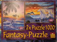 2x1000 Teile Fantasy-Puzzle Meer, Delfine, Pferde Spiel von Spass Herzogtum Lauenburg - Köthel Vorschau