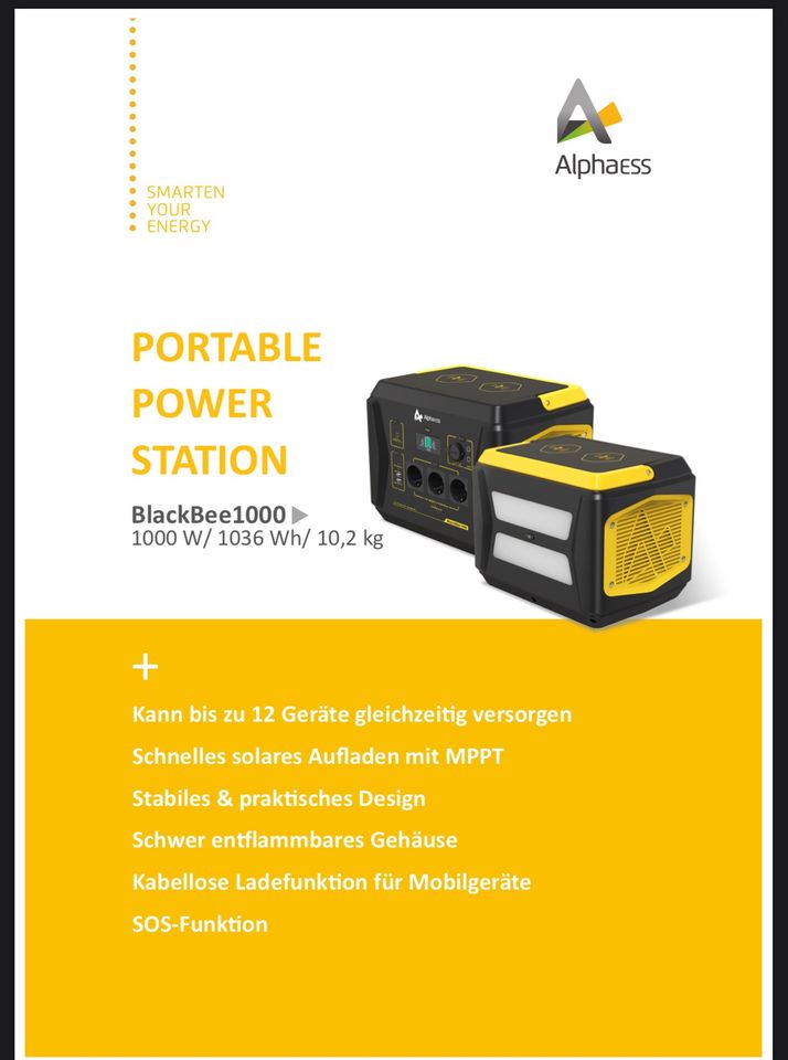 BLACKBEE 1000 1 kW Portable Power Station Alpha ESS NEU/OVP in Bellheim