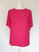 Neuwertiges pinkes Shirt mit Wasserfall Armen Gr. 40 Hessen - Wiesbaden Vorschau
