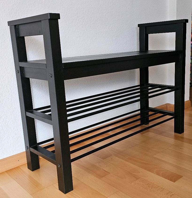 IKEA HEMNES Bank mit Schuhablage, schwarzbraun, in Waldkirch