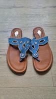 Sandalen gold/blau Niedersachsen - Fredenbeck Vorschau