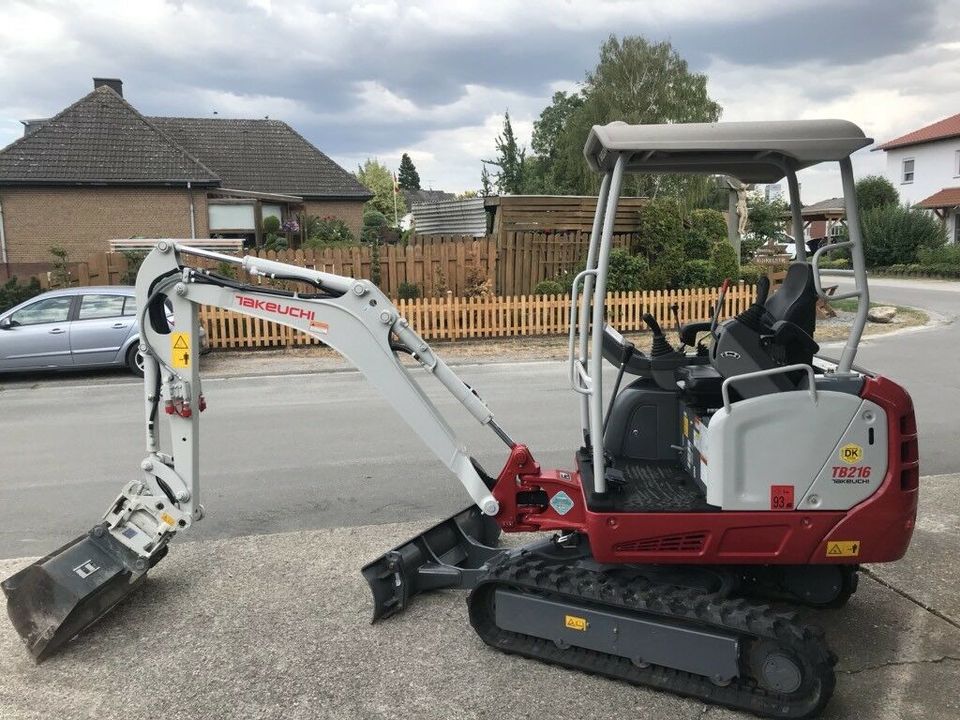 MIETEN Takeuchi Minibagger TB216 MIETEN Vermietung in Geseke