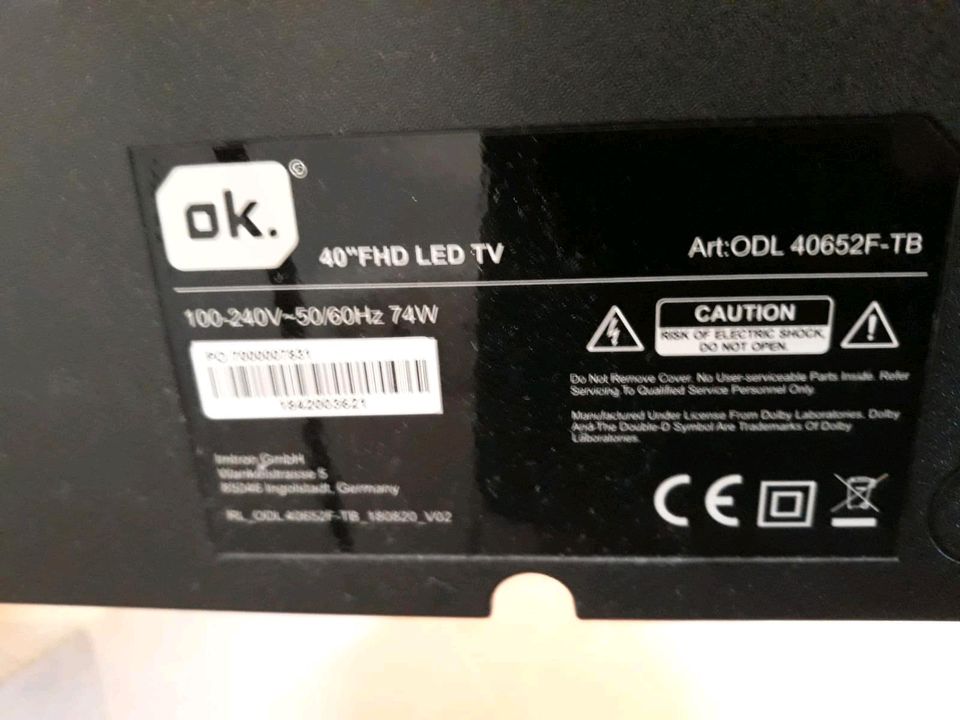 TV 40 " techn. und optisch einwandfrei FHD LED in Landshut