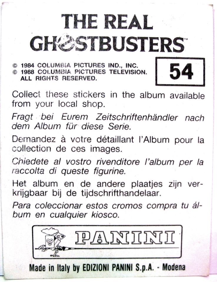 The Real Ghostbusters - Panini Sticker Aufkleber - 1988 - Nr. 54 in Biebesheim