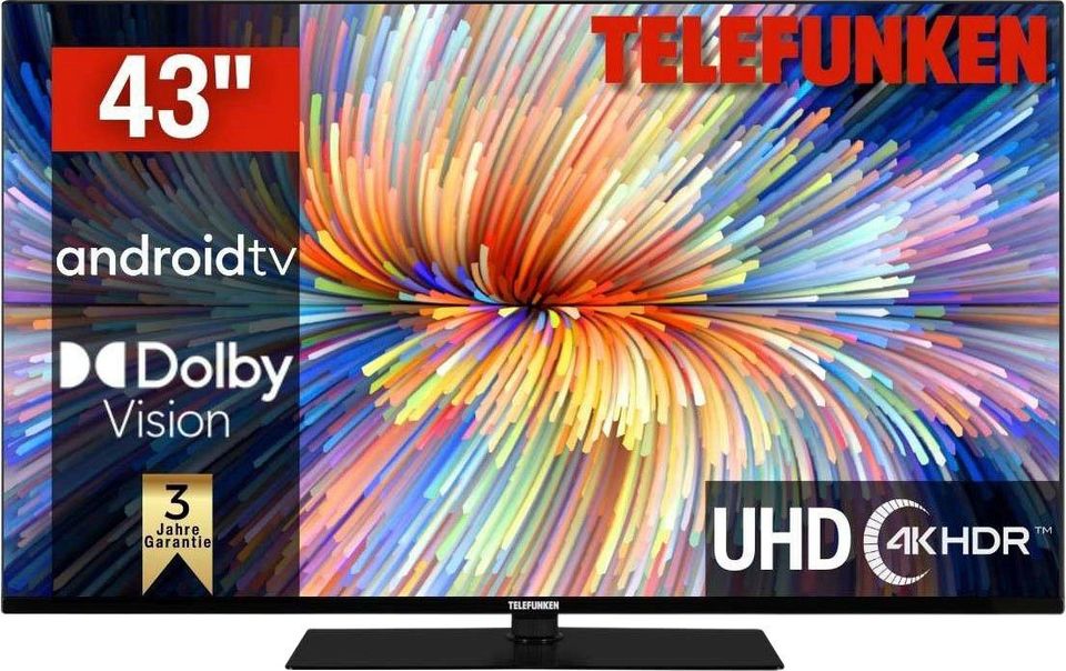 Telefunken Android TV LED-Fernseher 43 Zoll 4K Ultra HD Smart-TV in Berlin