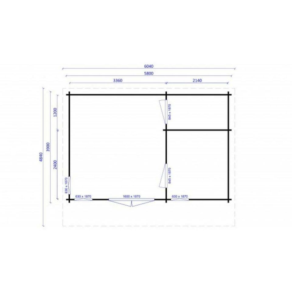 Gartenhaus Blockhaus Gerätehaus Holz 580x390cm, 40 mm, 4039212 in Versmold