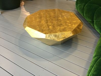 "BRETZ" RUND (DIAMANT) COUCHTISCH BLATTGOLD "AUSSTELLUNGSSTÜCK" in Birkenau