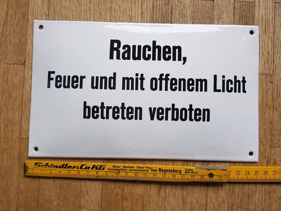 Email Schild vintage 50er Jahre alt rauchen verboten in München