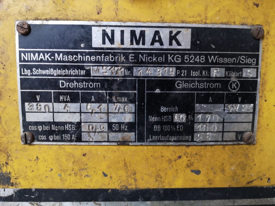 NIMAK MV 24/1 MIG MAG Schutzgas Schweißgerät in Sibbesse 
