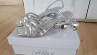 Sandalette mit minimalen Absatz Gr.36 silber Bayern - Neukirchen Vorschau