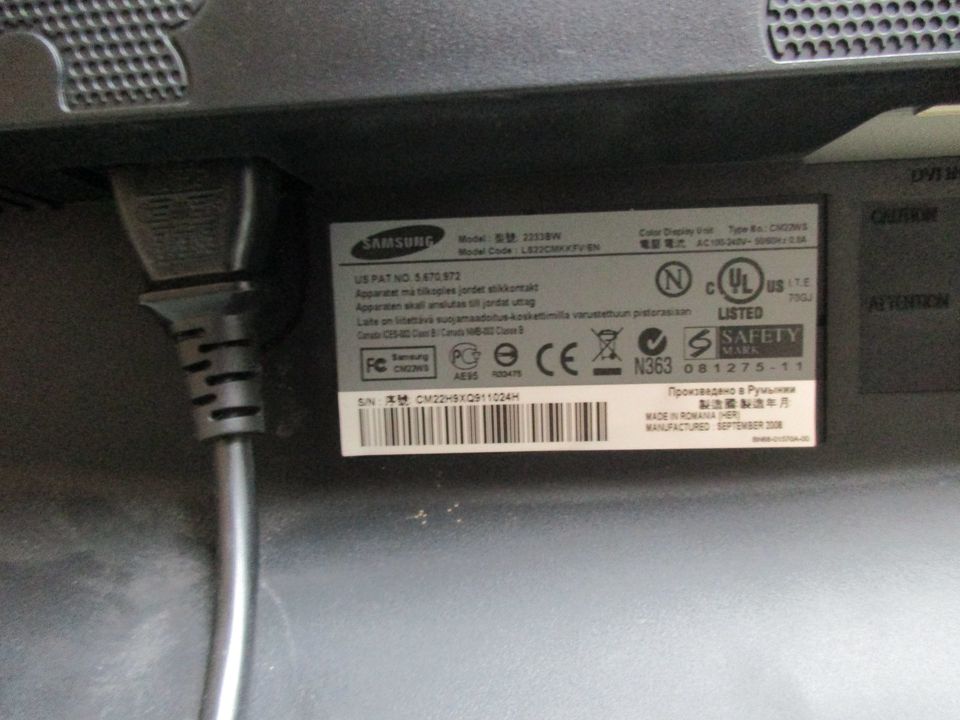 LCD Monitor SAMSUNG SyncMaster 2233BW - 22 Zoll, 56cm in Woerth an der Donau