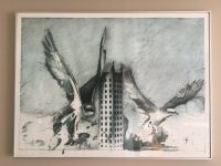 Adler vor Skyscraper | Lithographie von PETER PAUL aus Strelitz Frankfurt am Main - Oberrad Vorschau
